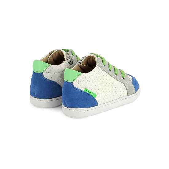 BOUBA ZIP BOX NAPPA VELOURS(WHITE-ELECTRIC BLUE)