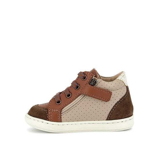 BOUBA ZIP BOX NAPPA DK CAMEL-MASTIC