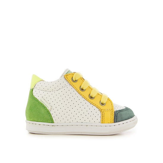 BOUBA ZIP BOX NAPPA WHITE-GREEN