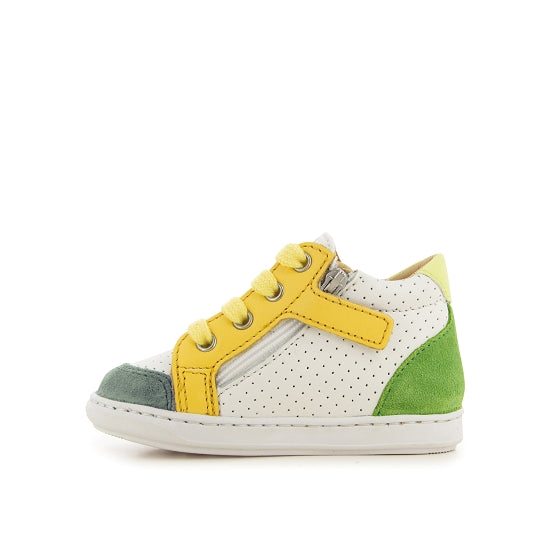 BOUBA ZIP BOX NAPPA WHITE-GREEN
