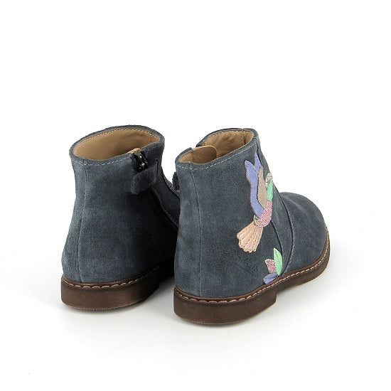CITY COLIBRI VELOURS BLEU GRIS