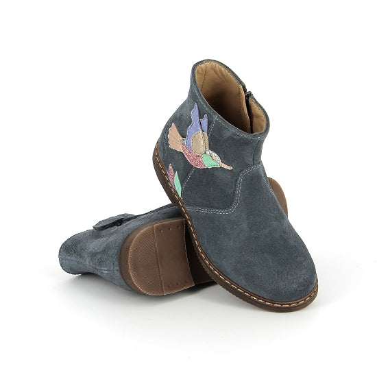CITY COLIBRI VELOURS BLEU GRIS