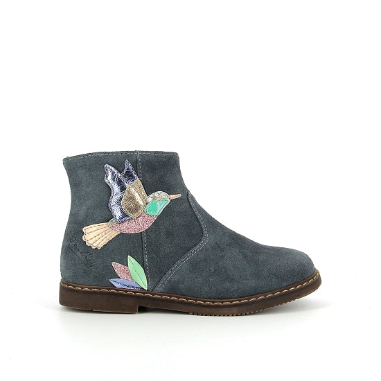 CITY COLIBRI VELOURS BLEU GRIS