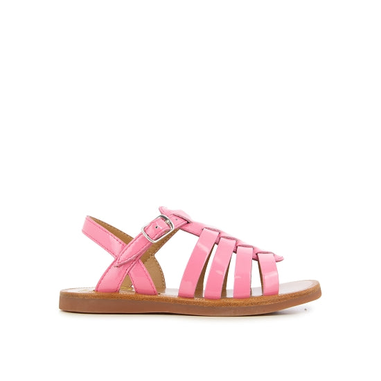 PLAGETTE STRAP VERNIS METAL BUBBLE GUM