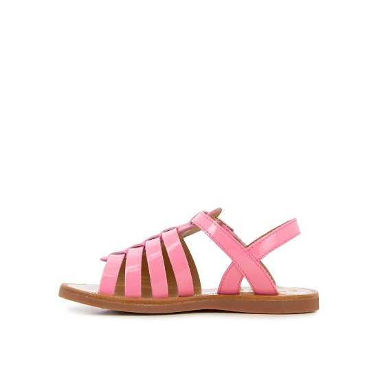 PLAGETTE STRAP VERNIS METAL BUBBLE GUM