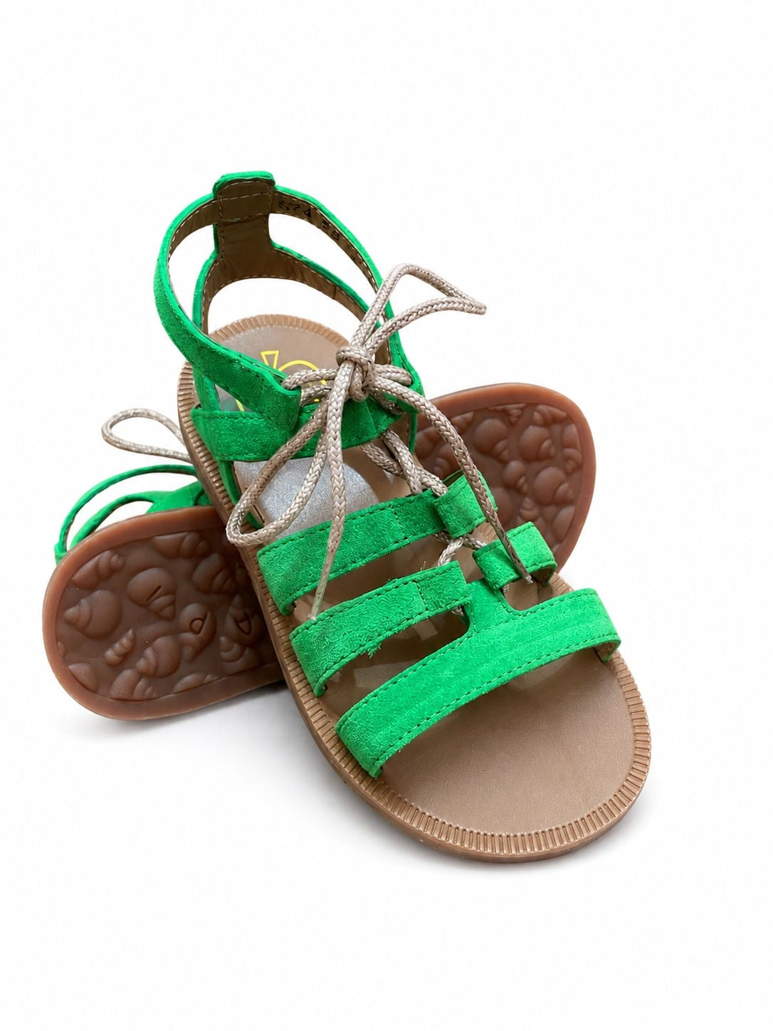 PLAGETTE GUILY STRAP VELOURS GRASS
