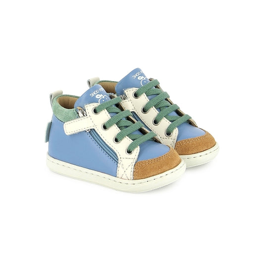 BOUBA BI ZIP NAPPA-VELOURS(JEANS-CAMEL)