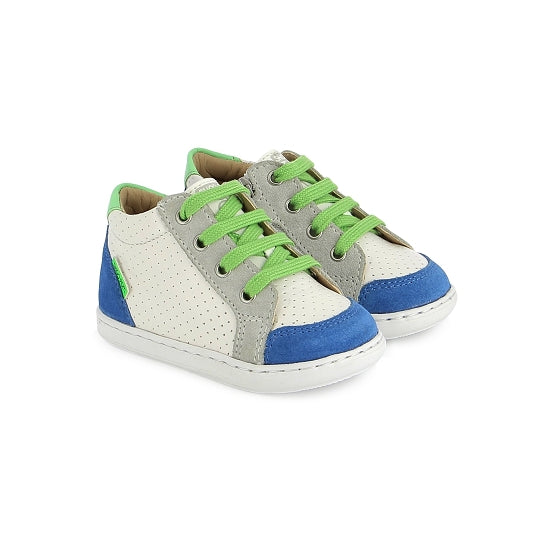BOUBA ZIP BOX NAPPA VELOURS(WHITE-ELECTRIC BLUE)