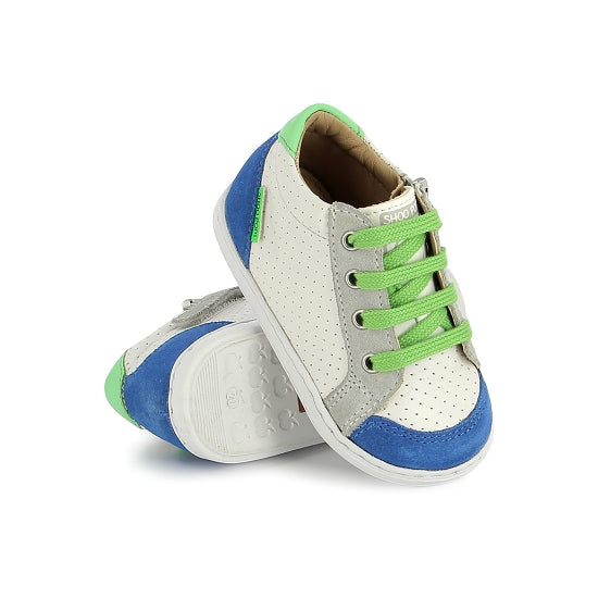 BOUBA ZIP BOX NAPPA VELOURS(WHITE-ELECTRIC BLUE)