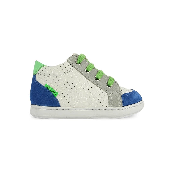 BOUBA ZIP BOX NAPPA VELOURS(WHITE-ELECTRIC BLUE)
