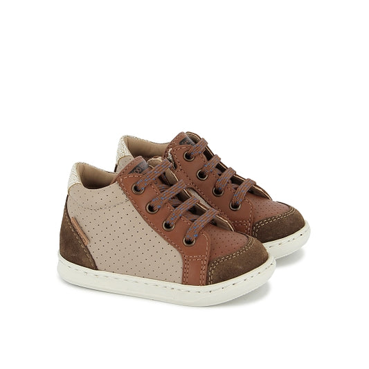 BOUBA ZIP BOX NAPPA DK CAMEL-MASTIC