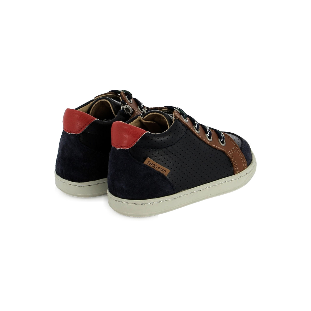 BOUBA ZIP BOX VELOURS(NAVY-CAMEL)