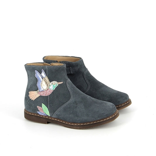 CITY COLIBRI VELOURS BLEU GRIS