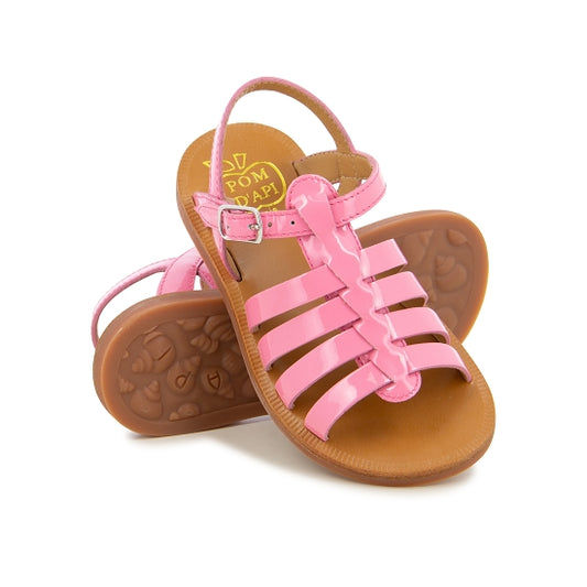 PLAGETTE STRAP VERNIS METAL BUBBLE GUM