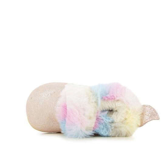 SHOO FUR GOAT GLITTER NUDE SILVER PASTEL