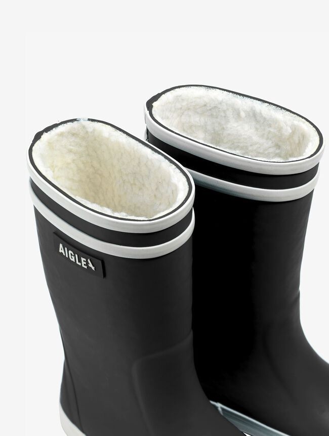 AIGLE RAINBOOTS NAVY WITH FUR